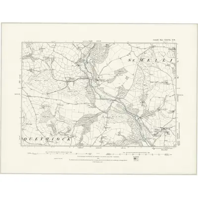 1881 Map of Cornwall XXXVII.NW, 1888 Print
