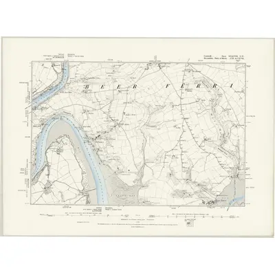 1856 Map of Cornwall XXXVIII.NW, 1888 Print
