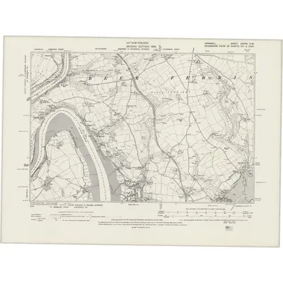 1881 Map of Cornwall XXXVIII.NW, 1942 Print