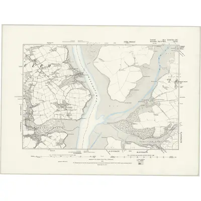 1856 Map of Cornwall XXXVIII.SW, 1889 Print