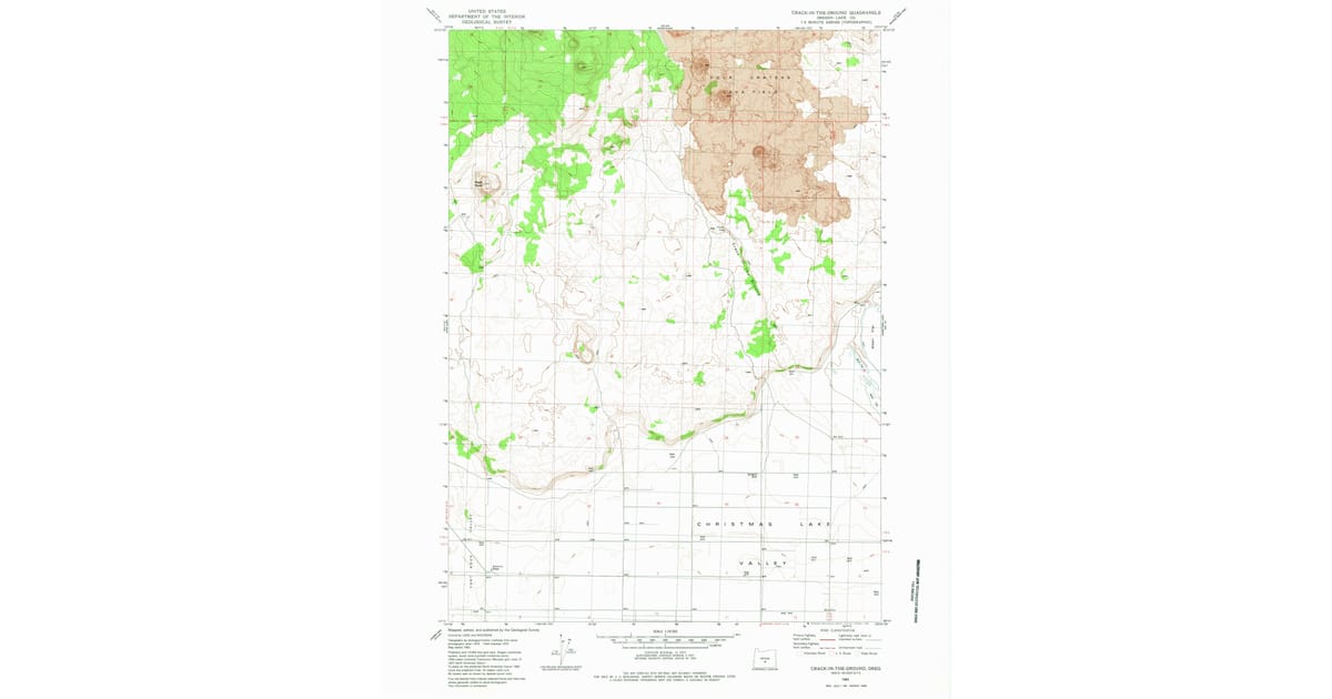 1983 Map of Crack-in-the-Ground, Lake County, OR — High-Res | Pastmaps
