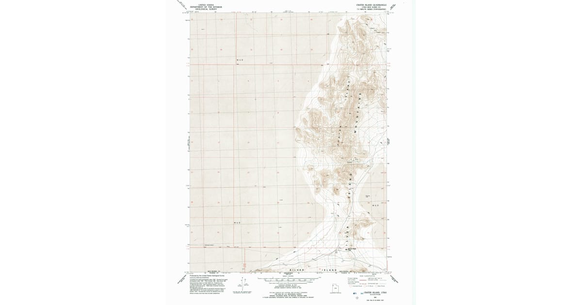 1991 Map of Crater Island, Box Elder County, UT — High-Res | Pastmaps