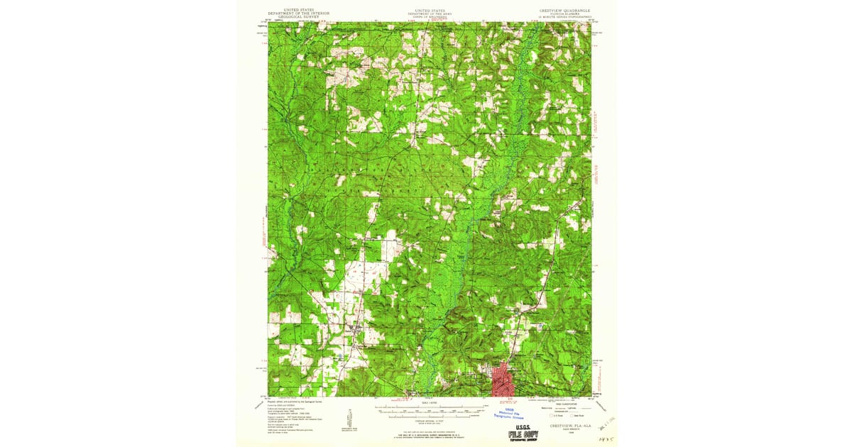 Old Maps of Clear Springs FL for - Crestview Okaloosa County Fl Usgs Topo 1949 P1960 Og 1200x630