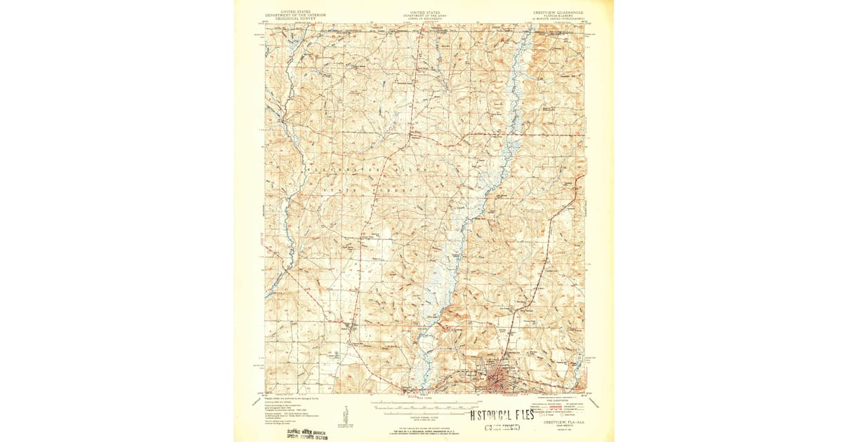 1950s Maps of Clear Springs FL - Crestview Okaloosa County Fl Usgs Topo 1951 Og 1200x630