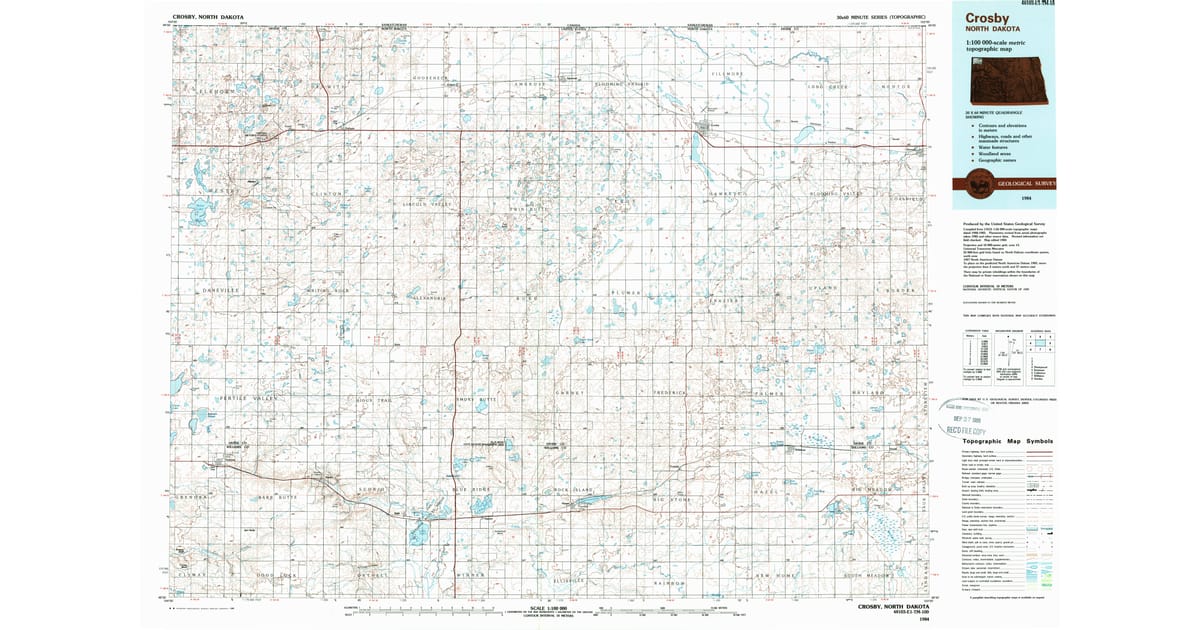 1984 Map of Crosby, ND — High-Res | Pastmaps