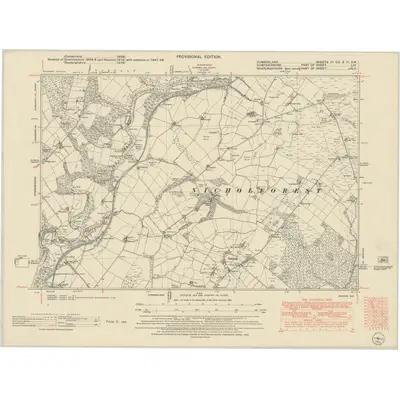 1947 Map of Cumberland IIa.SE & III.SW, 1952 Print