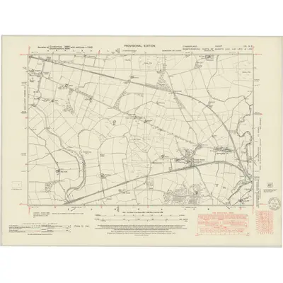 1945 Map of Cumberland IXa.NE, 1951 Print