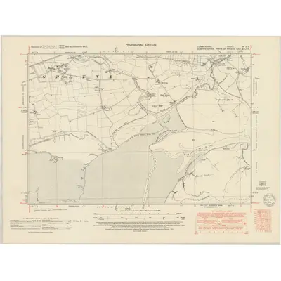 1945 Map of Cumberland IXa.SE, 1951 Print