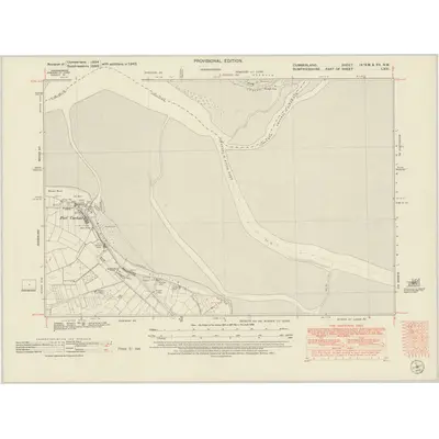 1945 Map of Cumberland IXa.SW & XV.NW, 1951 Print