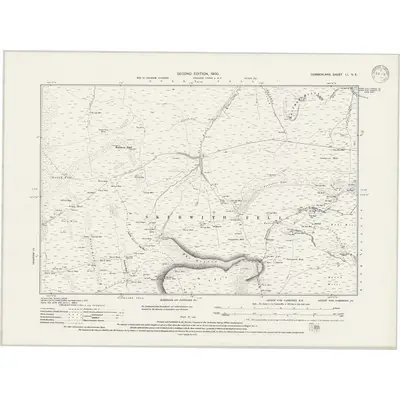 1897 Map of Cumberland LI.NE, 1946 Print