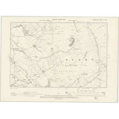 1898 Map of Cumberland LI.NW, 1900 Print