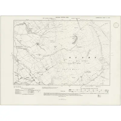 1898 Map of Cumberland LI.NW, 1945 Print