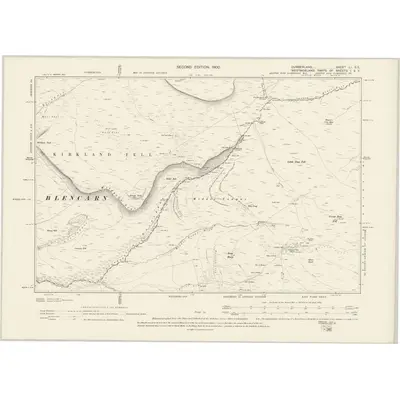 1897 Map of Cumberland LI.SE, 1900 Print