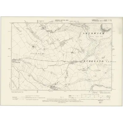 1897 Map of Cumberland LI.SW, 1900 Print