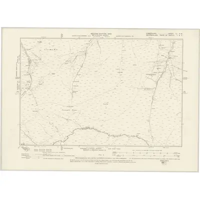 1898 Map of Cumberland LII.NW, 1900 Print