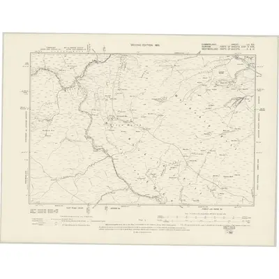 1898 Map of Cumberland LII.SE, 1901 Print