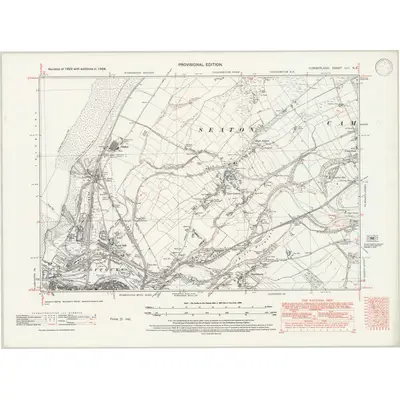 1938 Map of Cumberland LIII.NE, 1947 Print