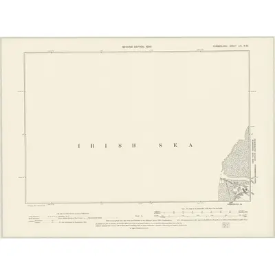 1898 Map of Cumberland LIII.NW, 1900 Print