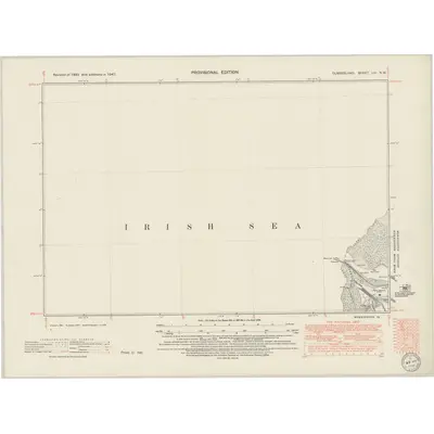 1947 Map of Cumberland LIII.NW, 1950 Print