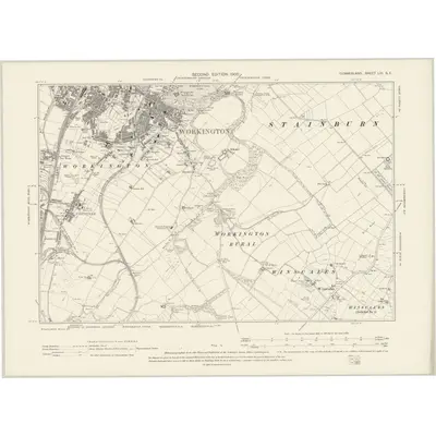 1898 Map of Cumberland LIII.SE, 1900 Print