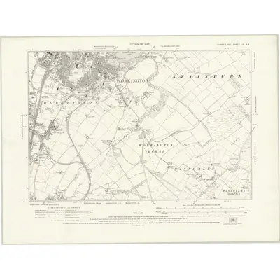 1923 Map of Cumberland LIII.SE, 1927 Print