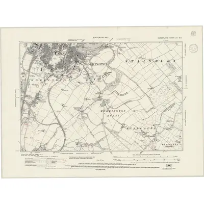 1923 Map of Cumberland LIII.SE, 1942 Print