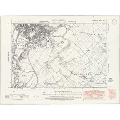 1938 Map of Cumberland LIII.SE, 1947 Print