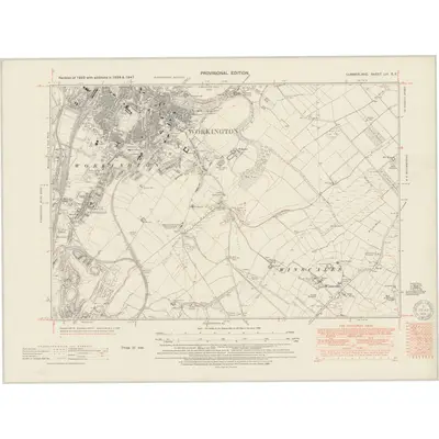 1947 Map of Cumberland LIII.SE, 1951 Print