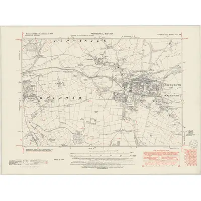 1947 Map of Cumberland LIV.NE, 1950 Print