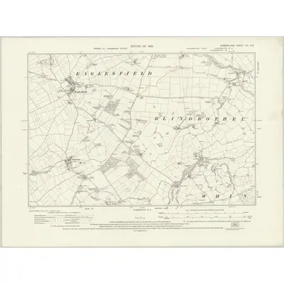 1923 Map of Cumberland LIV.SE, 1926 Print