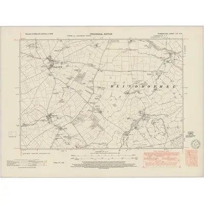 1948 Map of Cumberland LIV.SE, 1950 Print
