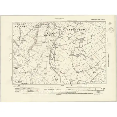 1923 Map of Cumberland LIV.SW, 1945 Print