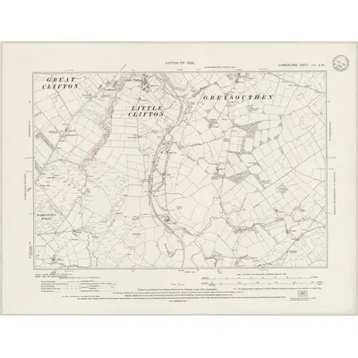 1923 Map of Cumberland LIV.SW, 1946 Print