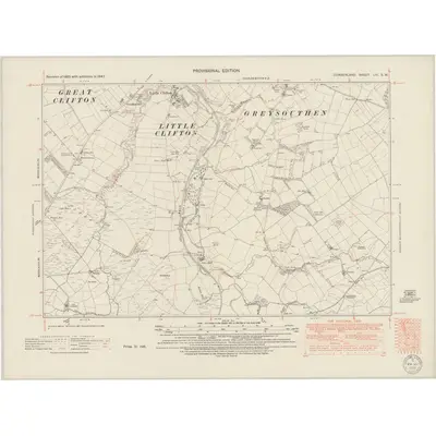 1947 Map of Cumberland LIV.SW, 1950 Print