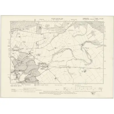 1897 Map of Cumberland LIX.NW, 1901 Print