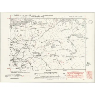 1938 Map of Cumberland LIX.NW, 1946 Print