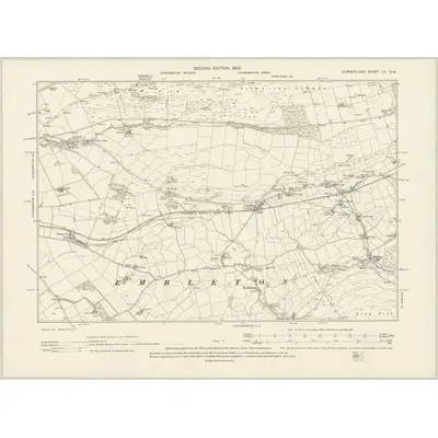 1898 Map of Cumberland LV.NW, 1900 Print