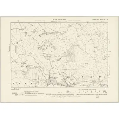1898 Map of Cumberland LV.SW, 1900 Print