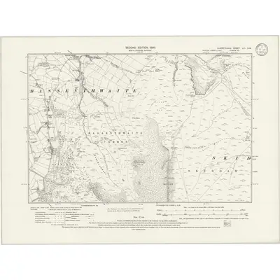 1898 Map of Cumberland LVI.NW, 1932 Print