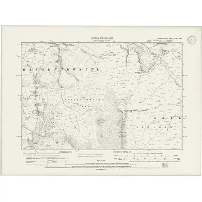 1898 Map of Cumberland LVI.NW, 1946 Print