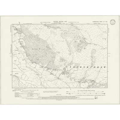 1898 Map of Cumberland LVI.SW, 1932 Print