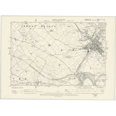 1897 Map of Cumberland LVIII.NE, 1900 Print
