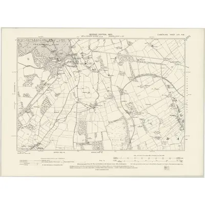 1898 Map of Cumberland LVIII.NW, 1900 Print