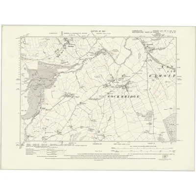 1923 Map of Cumberland LVIII.SE & LXVI.NE, 1927 Print
