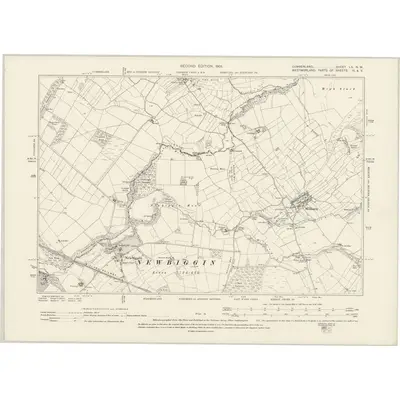1897 Map of Cumberland LX.NW, 1901 Print