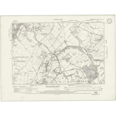 1923 Map of Cumberland LXI.NE, 1932 Print