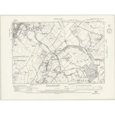 1923 Map of Cumberland LXI.NE, 1943 Print