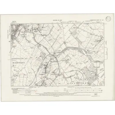 1923 Map of Cumberland LXI.NE, 1946 Print