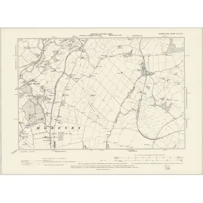 1898 Map of Cumberland LXI.SE, 1900 Print
