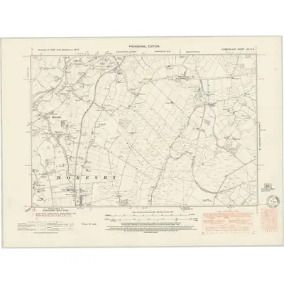 1947 Map of Cumberland LXI.SE, 1951 Print